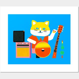 Cat's music band Posters and Art